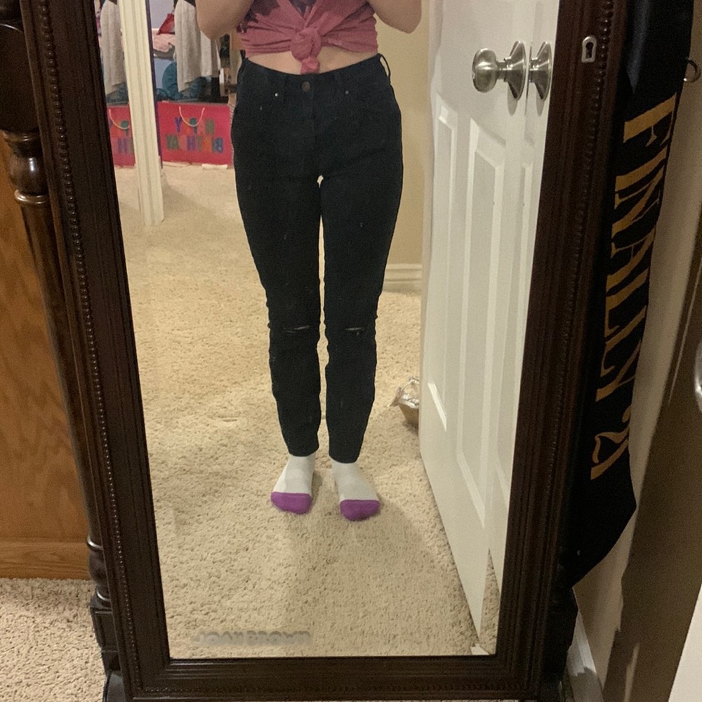 High rise skinny jeans from PacSun. Size 23. Very black.